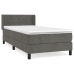 Cama box spring con colchón terciopelo gris oscuro 100x200 cm