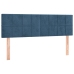 Cama box spring con colchón terciopelo azul oscuro 140x190 cm