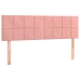 Cama box spring con colchón terciopelo rosa 140x190 cm