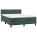 Cama box spring con colchón terciopelo verde oscuro 140x200 cm