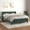 Cama box spring con colchón terciopelo verde oscuro 140x200 cm