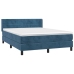 Cama box spring con colchón terciopelo azul oscuro 140x200 cm