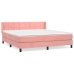 Cama box spring con colchón terciopelo rosa 160x200 cm