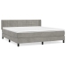 Cama box spring con colchón terciopelo gris claro 180x200 cm