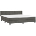 Cama box spring con colchón terciopelo gris oscuro 180x200 cm