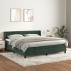 Cama box spring con colchón terciopelo verde oscuro 180x200 cm