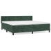 Cama box spring con colchón terciopelo verde oscuro 200x200 cm