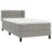 Cama box spring con colchón terciopelo gris claro 80x200 cm