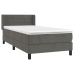 Cama box spring con colchón terciopelo gris oscuro 80x200 cm