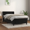 Cama box spring con colchón terciopelo negro 80x200 cm