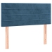 Cama box spring con colchón terciopelo azul oscuro 80x200 cm