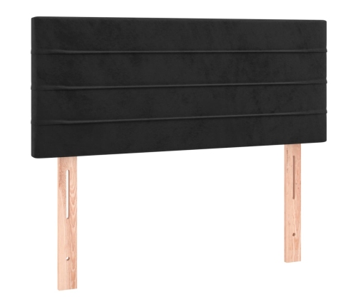 Cama box spring con colchón cuero sintético negro 90x190 cm