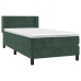 Cama box spring con colchón terciopelo verde oscuro 90x190 cm