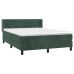 Cama box spring con colchón terciopelo verde oscuro 140x190 cm