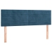 Cama box spring con colchón terciopelo azul oscuro 140x190 cm