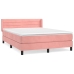 Cama box spring con colchón terciopelo rosa 140x190 cm