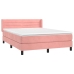 Cama box spring con colchón terciopelo rosa 140x190 cm