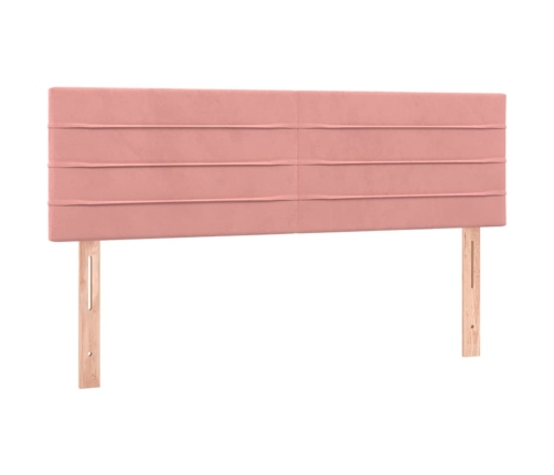 Cama box spring con colchón terciopelo rosa 140x190 cm