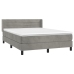 Cama box spring con colchón terciopelo gris claro 140x200 cm