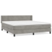 Cama box spring con colchón terciopelo gris claro 160x200 cm