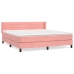 Cama box spring con colchón terciopelo rosa 160x200 cm