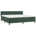 Cama box spring con colchón terciopelo verde oscuro 200x200 cm