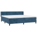 Cama box spring con colchón terciopelo azul oscuro 200x200 cm