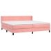 Cama box spring con colchón terciopelo rosa 200x200 cm