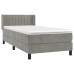 Cama box spring con colchón terciopelo gris claro 80x200 cm