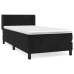 Cama box spring con colchón cuero sintético negro 90x190 cm