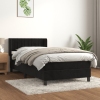 Cama box spring con colchón cuero sintético negro 90x190 cm