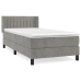 Cama box spring con colchón terciopelo gris claro 90x190 cm