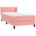 Cama box spring con colchón terciopelo rosa 90x200 cm