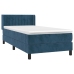 Cama box spring con colchón terciopelo azul oscuro 100x200 cm