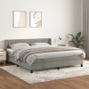 Cama box spring con colchón terciopelo gris claro 180x200 cm