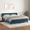 Cama box spring con colchón terciopelo azul oscuro 180x200 cm