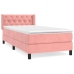 Cama box spring con colchón terciopelo rosa 80x200 cm