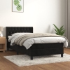 Cama box spring con colchón cuero sintético negro 90x190 cm