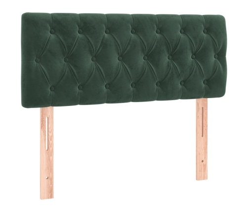 Cama box spring con colchón terciopelo verde oscuro 90x190 cm