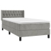 Cama box spring con colchón terciopelo gris claro 90x190 cm