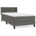 Cama box spring con colchón terciopelo gris oscuro 90x200 cm