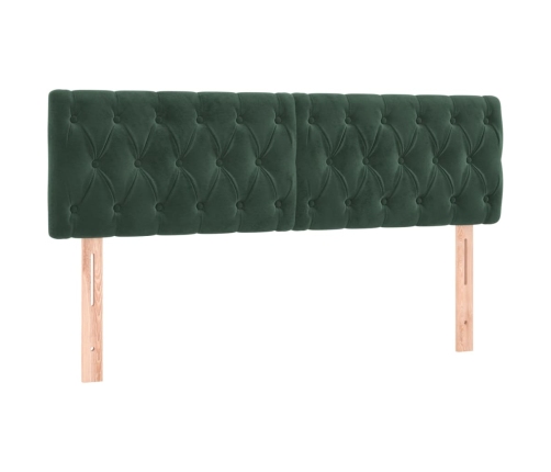 Cama box spring con colchón terciopelo verde oscuro 140x200 cm