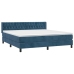 Cama box spring con colchón terciopelo azul oscuro 160x200 cm