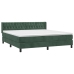 Cama box spring con colchón terciopelo verde oscuro 180x200 cm