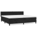 Cama box spring con colchón terciopelo negro 200x200 cm