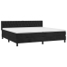 Cama box spring con colchón terciopelo negro 200x200 cm