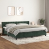 Cama box spring con colchón terciopelo verde oscuro 200x200 cm