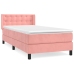 Cama box spring con colchón terciopelo rosa 80x200 cm