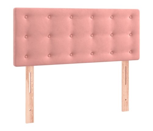 Cama box spring con colchón terciopelo rosa 80x200 cm