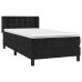 Cama box spring con colchón cuero sintético negro 90x190 cm